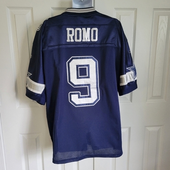 Dallas Cowboys TONY ROMO # 9-NFL Navy Blue Jersey By Reebok. - Picture 10 of 16